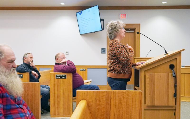 Tommy Rainey and JoAnne Taylor spoke on opposing sides of Rainey's proposed flea market during a March Lumpkin County Board of Commissioners public hearing regarding the flea market's SLUA. The board voted 3-1, siding with Taylor and disapproving Rainey's SLUA request.