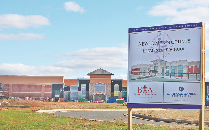The new Lumpkin County Elementary School facility is under construction at 216 Pinetree Way. It is scheduled to welcome students for the first time in August.
