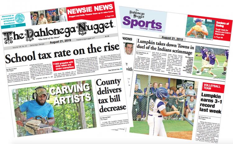 THE AUGUST 21 EDITION OF THE DAHLONEGA NUGGET IS OUT NOW. CHECK OUT THIS WEEK'S ARTICLES