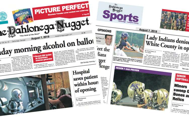 THE AUGUST 7 EDITION OF THE DAHLONEGA NUGGET IS OUT NOW. CHECK OUT THIS WEEK'S ARTICLES