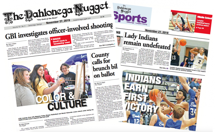 THE NOVEMBER 27 EDITION OF THE DAHLONEGA NUGGET IS OUT NOW. CHECK OUT THIS WEEK'S ARTICLES