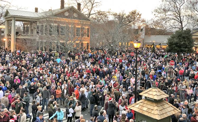 Tourism Director Sam McDuffie said the Lighting of the Square was “definitely bigger than Gold Rush,” and from the looks of this photo he took from the Chamber’s balcony, he could well be right.