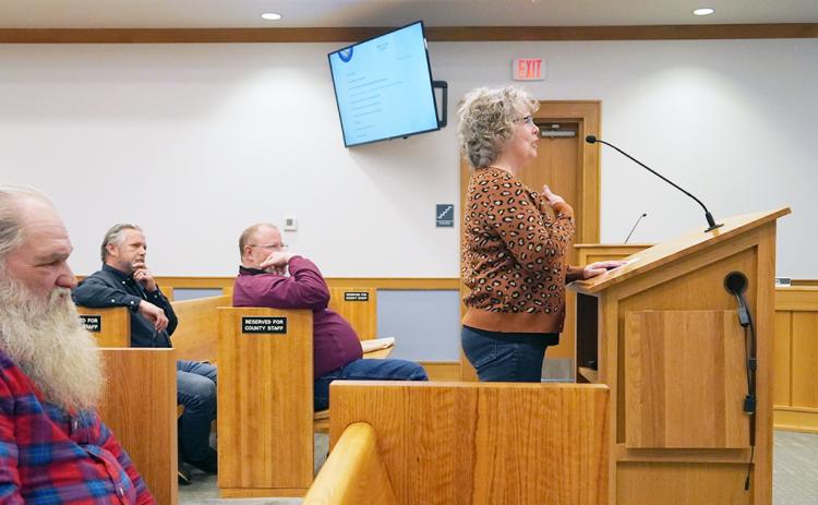 Tommy Rainey and JoAnne Taylor spoke on opposing sides of Rainey's proposed flea market during a March Lumpkin County Board of Commissioners public hearing regarding the flea market's SLUA. The board voted 3-1, siding with Taylor and disapproving Rainey's SLUA request.