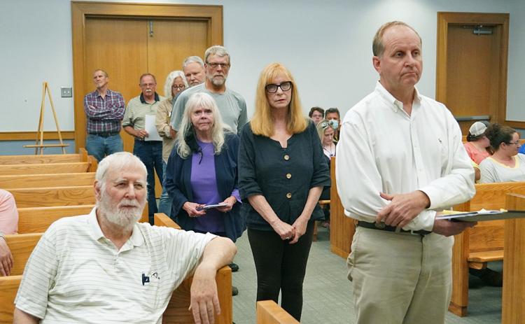 A line of people were ready to argue against the proposed variance that would allow for an Impound Lot in the Seabolt Stancil Road community. Those opposed to the variance cited concerns ranging from safety issues to property value declines as reasons to deny the variance request. 