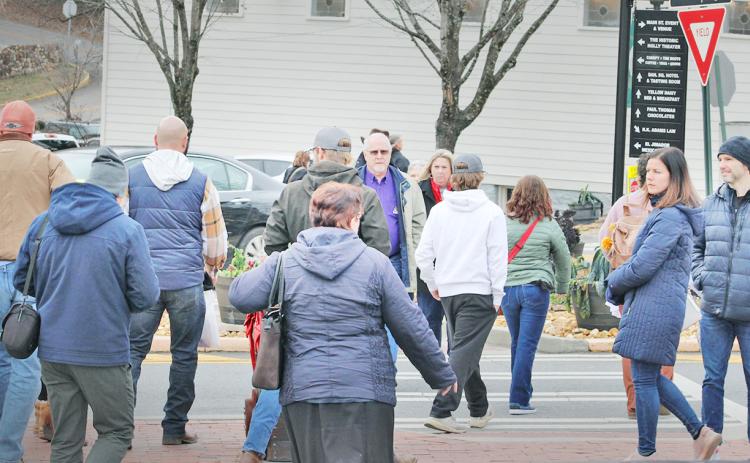 Freezing conditions failed to deter a crowd of holiday shoppers on the busy historic square in Dahlonega.