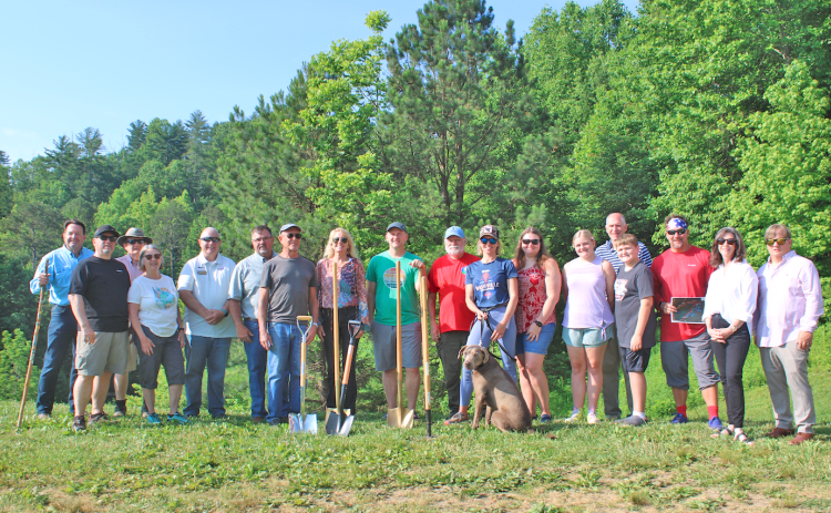 Representatives of the City, County, the Development Authority and Yahoola Creek Outdoors gathered alongside members of the public on Saturday, June 3 for a groundbreaking ceremony at the Yahoola Creek/Lake Zwerner property.