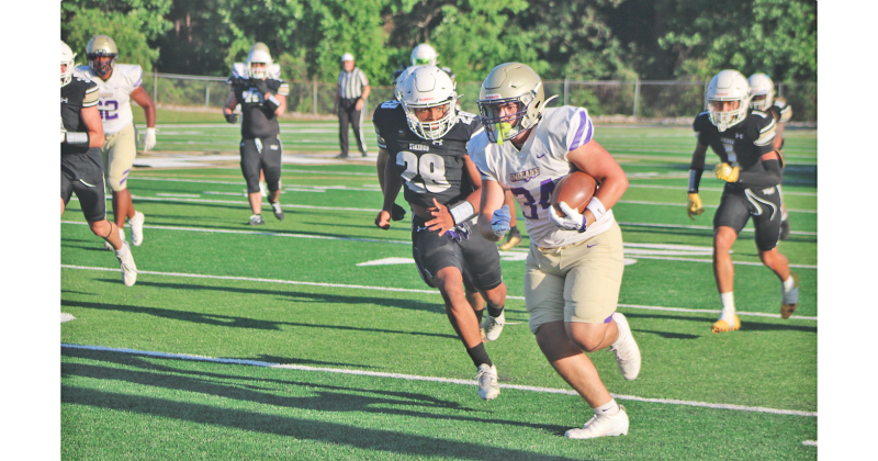 Weston Veater had a standout performance during his first outing as a runningback against East Hall.
