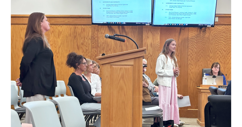 At the recent City Council meeting, Faith Mihok, of Faithfully Testify, reiterated that she had done everything that was asked of her to secure the Hancock Park pavilion on Halloween night. Sabrina Walker (left) of Spirits Tavern has hosted an event in the park for two years on the same evening.
