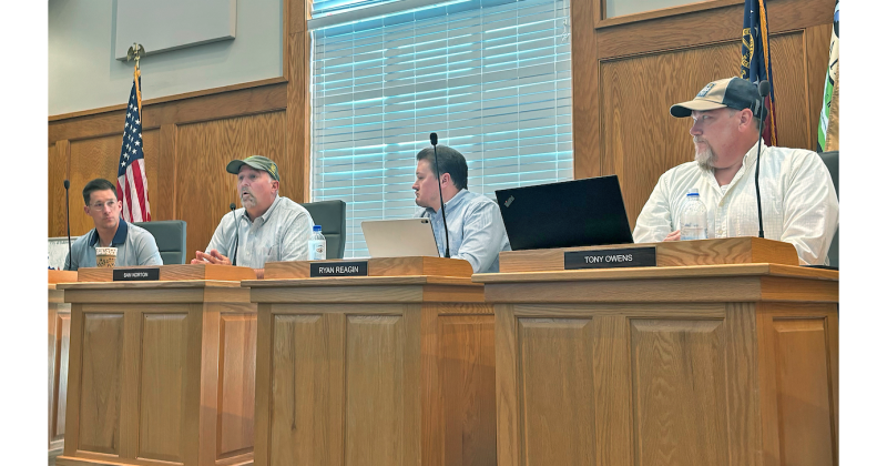 Members of the Dahlonega City Council discuss the ins-and-outs of a possible new sales tax at Monday's special called meeting.