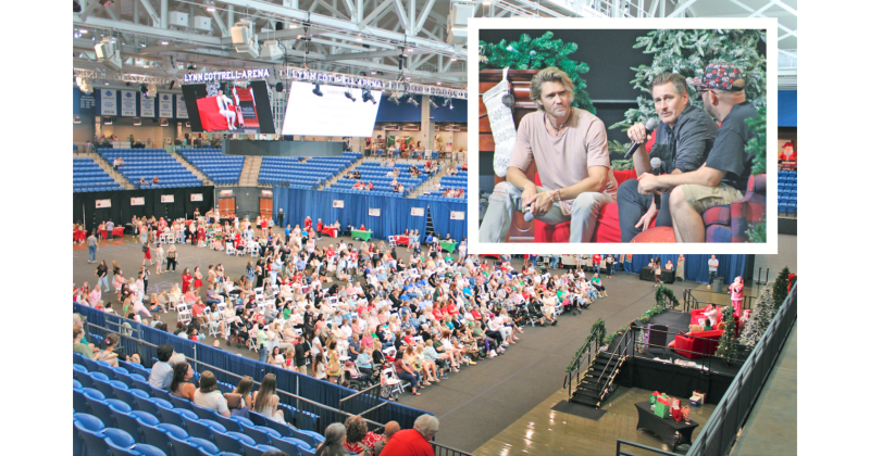 Actors answered audience questions during a celebrity panel discussion inside the UNG Convocation Center during the Christmas in a Small Town convention. Pictured (from left) are Chad Michael Murray and Victor Webster.