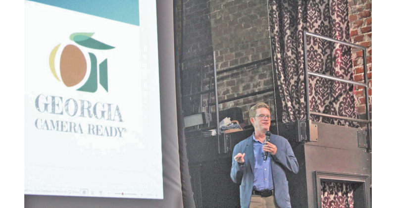 Georgia Film Office Project Manager Craig Dominey addressed members of The Northeast Georgia Mountain Travel Association during an August seminar at The Holly Theatre. “We always encourage community involvement with our industry. If we don’t know what you have, we can’t promote you. That’s the bottom line,” Dominey said.