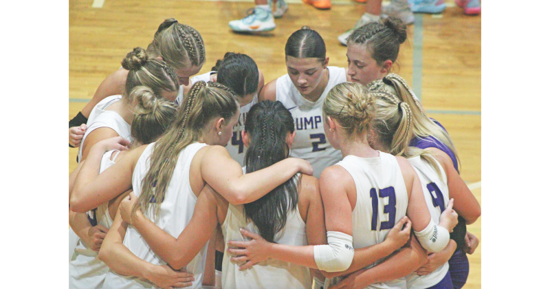 The Lady Indians take a moment before clashing with rival Dawson County last week.