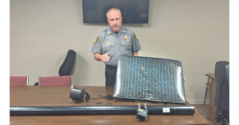 Sheriff Stacy Jarrard took to Facebook on Monday after a chopped Flock camera was recovered near Yahoola Creek Park.