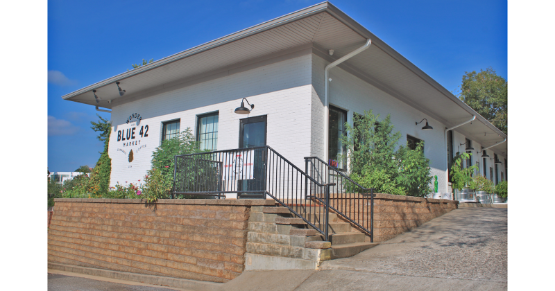 Blue 42 Market in Dahlonega (pictured) is the home of Blue 42 Organics, a local company specializing in Georgia-grown food, locally-roasted coffee and homemade arts and crafts.