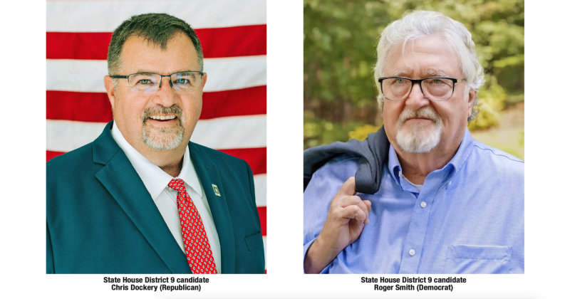 State House District 9 candidates pictured: Republican Chris Dockery (left) and Democrat Roger Smith.