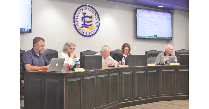 Superintendent Sharon Head and members of the Lumpkin County Board of Education discuss the ramifications of a new millage rate calculation error affecting the 2026 property tax digest.