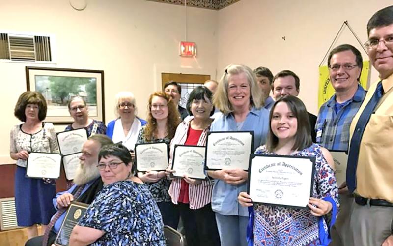 Certificates of Appreciation were presented to the those pictured.