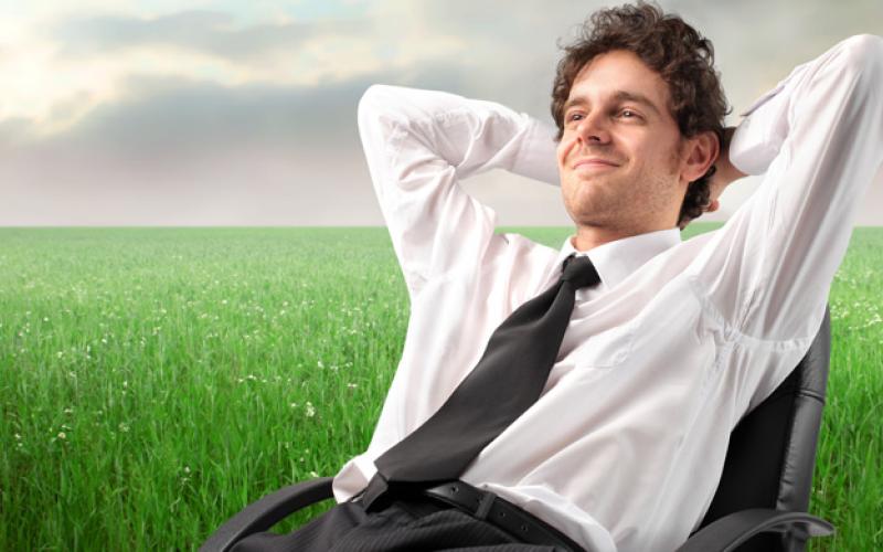 A man relaxing.