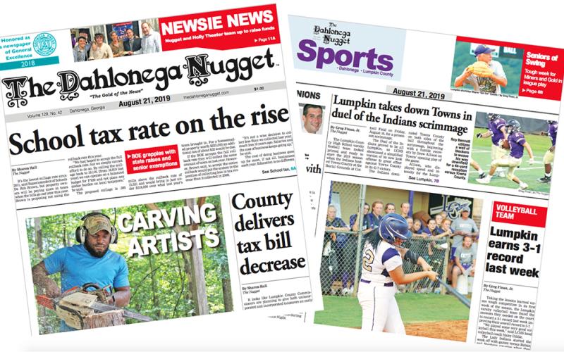 THE AUGUST 21 EDITION OF THE DAHLONEGA NUGGET IS OUT NOW. CHECK OUT THIS WEEK'S ARTICLES