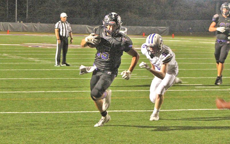 Running back BoJack Dowdy finds his way into the end zone late in the fourth quarter against the Cherokee Bluff Bears.