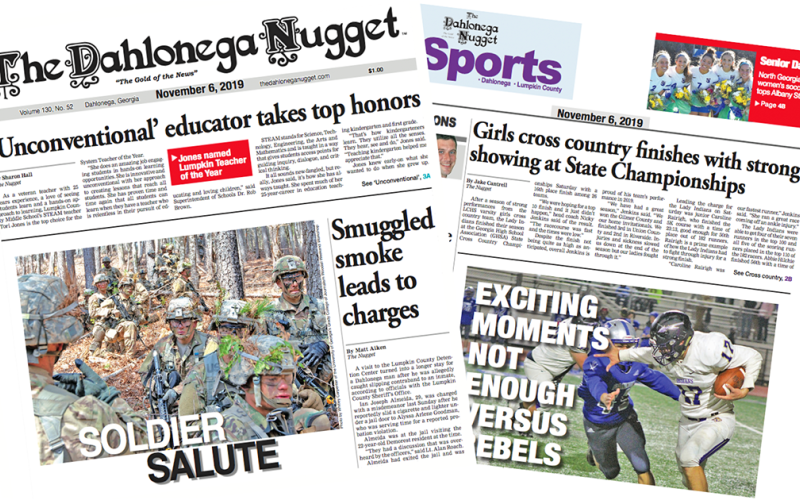 THE NOVEMBER 6 EDITION OF THE DAHLONEGA NUGGET IS OUT NOW. CHECK OUT THIS WEEK'S ARTICLES