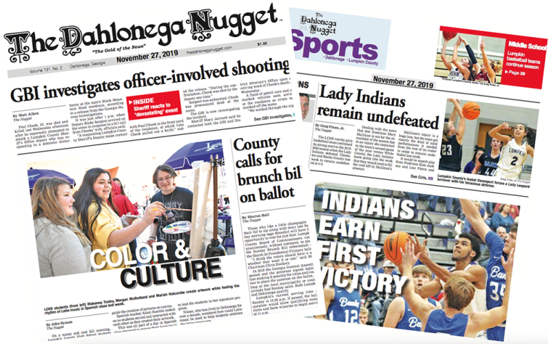 THE NOVEMBER 27 EDITION OF THE DAHLONEGA NUGGET IS OUT NOW. CHECK OUT THIS WEEK'S ARTICLES