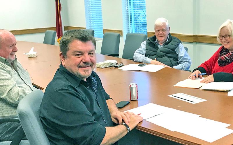 Members of the Lumpkin County Public Building Authority (from left) Daniel Harding, Chairman Frank Youngblood, Jim Curtis and Ruth Bohac voted to release $1,993,000 to the Board of Commissioners to help pay for the new library and Parks &amp; Rec’s use.