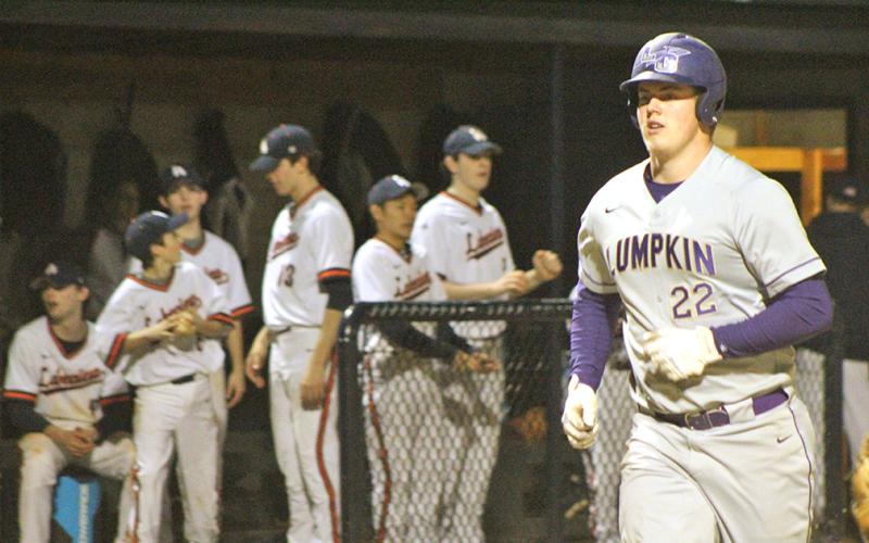 Harris Taylor trots towards home plate after crushing a solo home run against the Lakeview Lions last week.