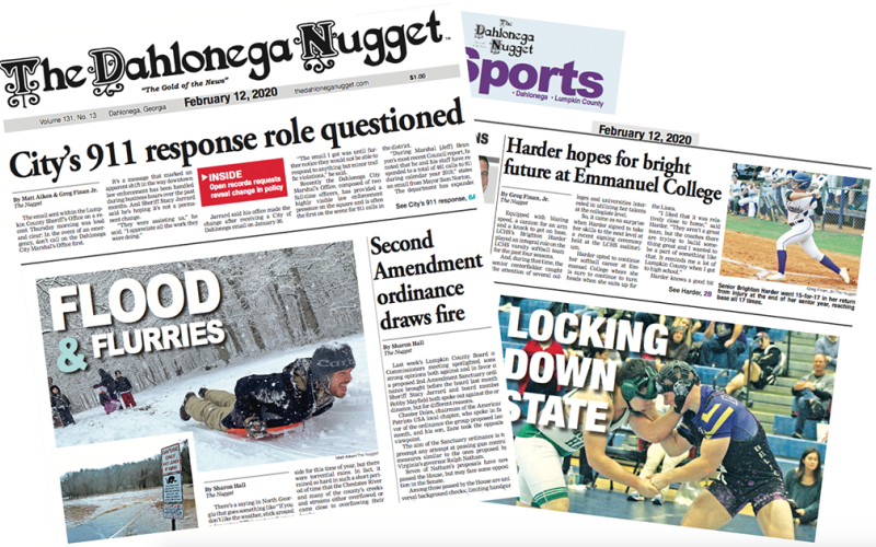 THE FEBRUARY 12 EDITION OF THE DAHLONEGA NUGGET IS OUT NOW. CHECK OUT THIS WEEK'S ARTICLES
