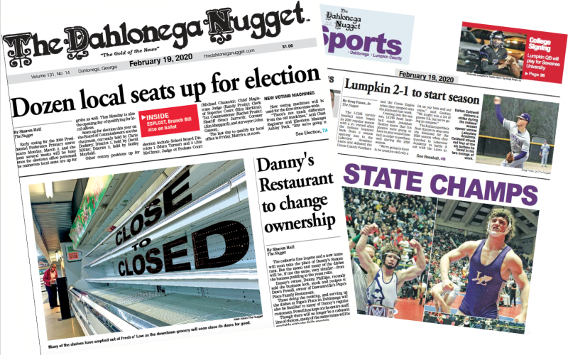 THE FEBRUARY 19 EDITION OF THE DAHLONEGA NUGGET IS OUT NOW. CHECK OUT THIS WEEK'S ARTICLES