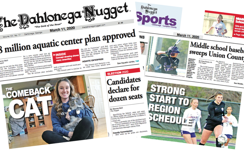 THE MARCH 11 EDITION OF THE DAHLONEGA NUGGET IS OUT NOW. CHECK OUT THIS WEEK'S ARTICLES