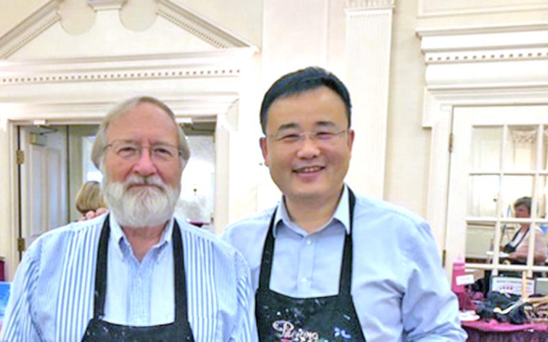 Tom Cai (right), China sent his business associate and friend Don Clark two care packages of N95 mask, goggles and disposable gloves recently.