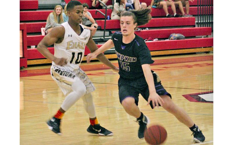 Former LCHS basketball standout Jack Howard dribbles past a defender for two points, displaying the skills that helped him become a UNG Nighthawk. Howard, who stepped away from the sport he loved for a short time, will be back on the court for his last year of college eligibility after transferring to Reinhardt University and joining the Eagles’ basketball program.