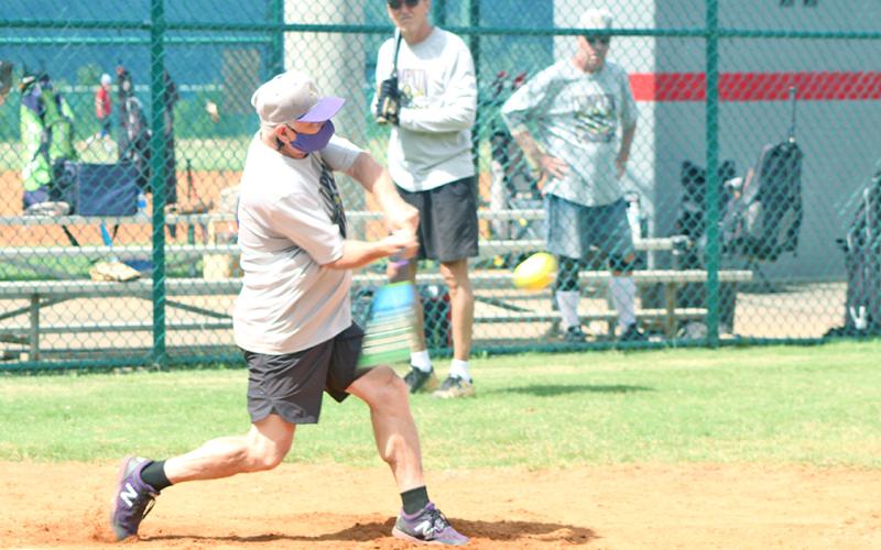 Who is that masked man? Wayne “Got Em” Gaddis helped the LC Miners split their league doubleheader with the Hendersonville Sluggers last week to keep the team in the top spot in the league standings. Gaddis went 5-for-6 with five RBIS in the two-game set.