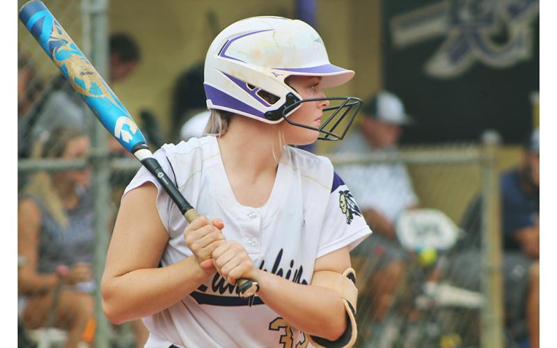 Senior Lauren English connected for three hits and four RBIs in Lumpkin’s 8-2 win over region rival Dawson County last week.