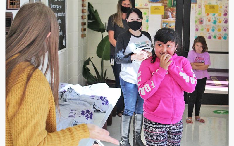 Alondra Amaya-Pineda couldn’t hide her excitement when LCES principal Stacie Gerrells told her and the other Kindness on Wheels nominees that they would be going home with a brand new bicycle.
