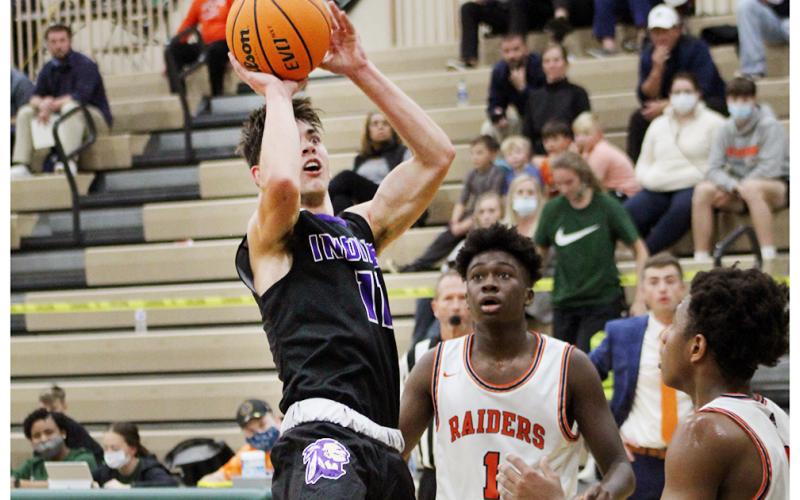 Lumpkin’s Jones Harris takes a shot during last week’s Piedmont College tournament.