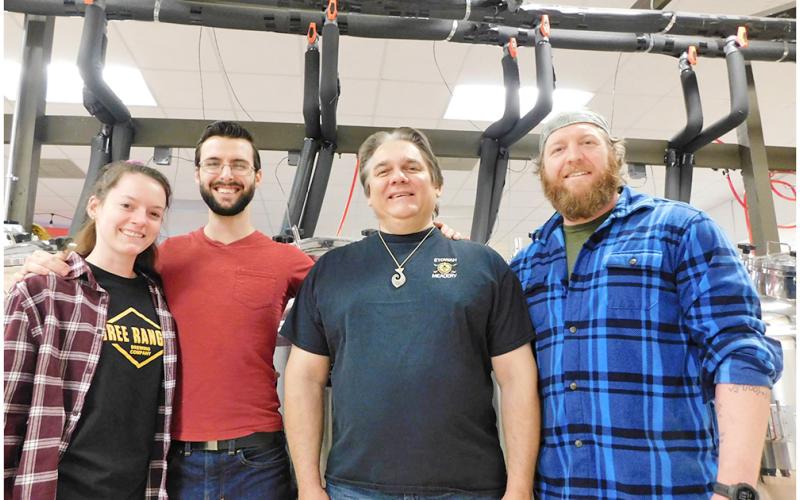 The brew crew at Three Rangers includes, from left, Julia McManus, Jonathan Jahn, Blair Housley and Chris Vasquez.
