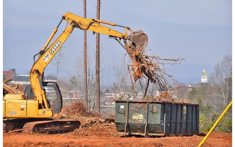 Clearing ground on Crown Mountain