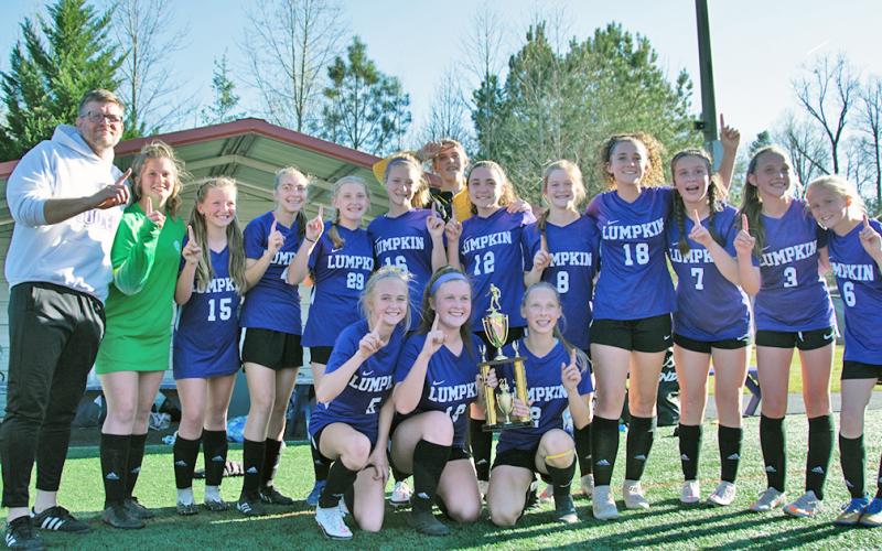 The Lumpkin County Middle School Girls soccer team took home the Mountain League Championship on March 29 with a 1-0 win over Dawson County Middle School.