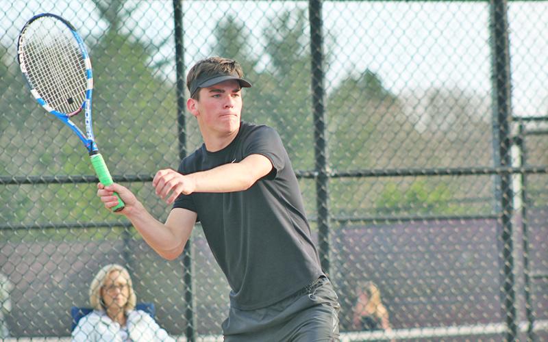 LCHS Senior Jared Hoch provided a leadership role for the Indians through his play on the court as No. 1 singles as well as in the way he cheered on his teammates from the sidelines.