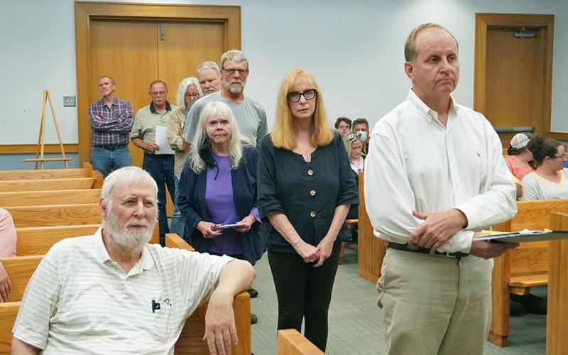 A line of people were ready to argue against the proposed variance that would allow for an Impound Lot in the Seabolt Stancil Road community. Those opposed to the variance cited concerns ranging from safety issues to property value declines as reasons to deny the variance request.
