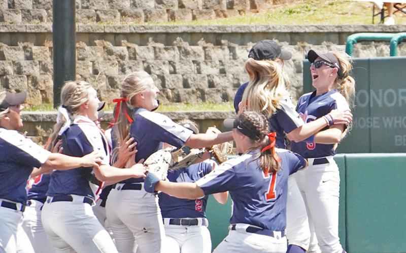 The UNG Softball team claimed its seventh straight Peach Belt Conference Tournament Championship with a 3-1 win over Young Harris on Saturday, May 15.