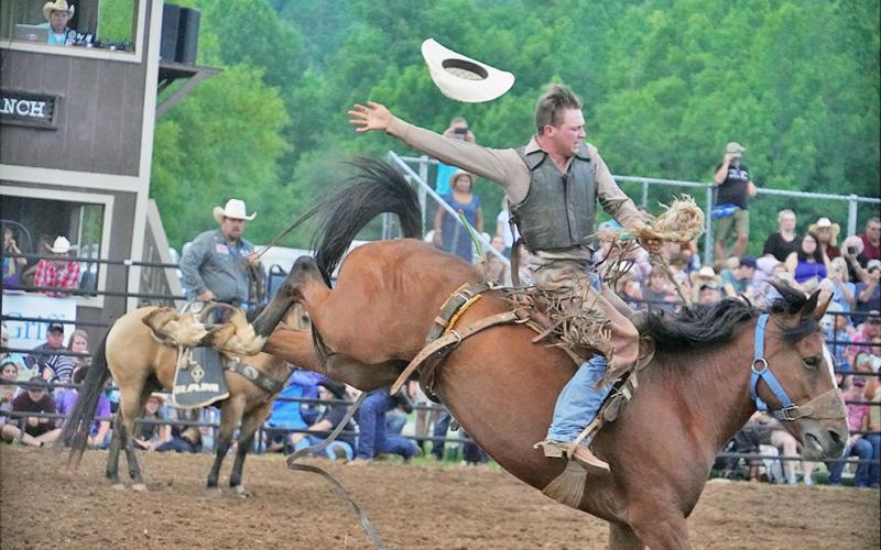 Landon Marler was one of many cowboy and cowgirl competitors that put their roping and riding skills to the test at the Mountain Top Rodeo at R Ranch in the Mountains on Friday, June 11 and Saturday, June 12.