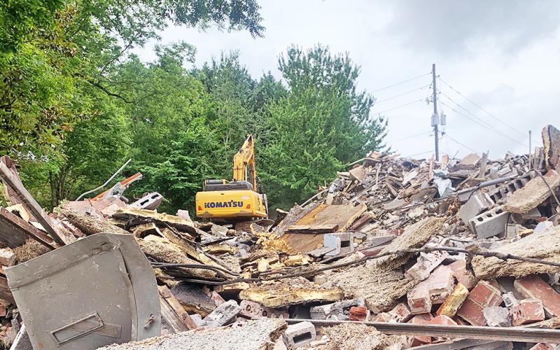 The old city school was demolished last week after asbestos was removed from the aging building.