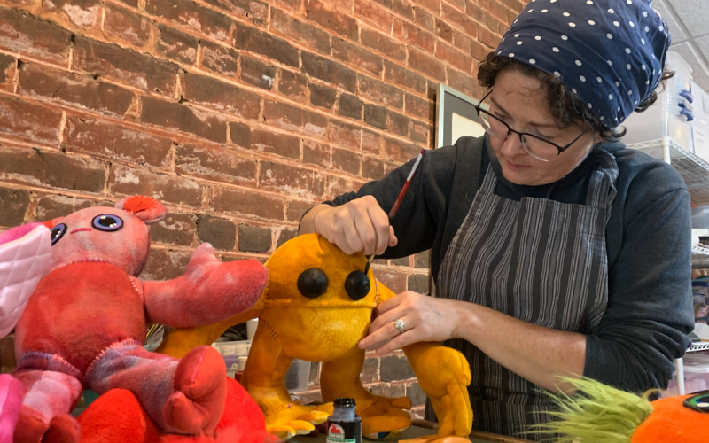 Megan Noble and her crafted critters have invaded the square