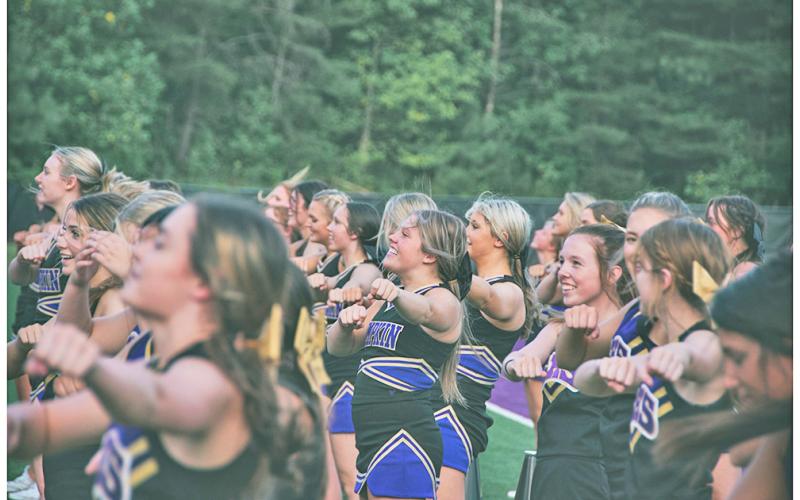 The LCHS Varsity and JV Football Cheerleaders combined together for a cheer during Friday’s Meet the Indians Night. The night allowed the community a glimpse at what the 2021 Friday Night Lights experience will look like this fall with performances from the LCHS Cheerleaders as well as a run through of the LCHS Band of Gold’s 2021 Halftime Show.