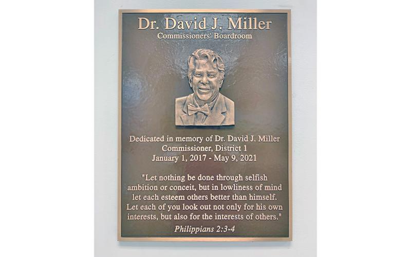 The late Dr. David Miller served as County Commissioner until his passing earlier this year.