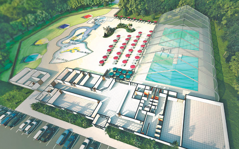 Concept renderings for Cottrell Aquatic Center included a lazy river, play area and an outdoor pool with three water slides on the outside while the inside would house a steel 50 meter competition pool, among other amenities. Now those extra features may be in jeopardy.