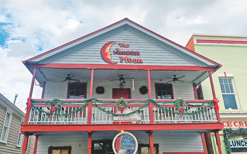 The future of The Crimson Moon is currently unclear as the Parker-Nix building in downtown Dahlonega is on the market.